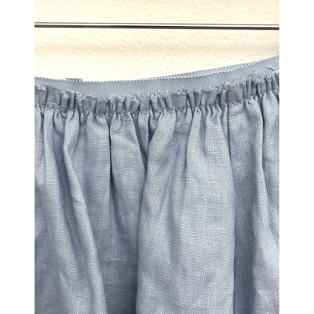 New! REFORMATION 100% Linen Elastic Waist Mini Circle Skirt Light Blue 6 - Picture 8 of 12